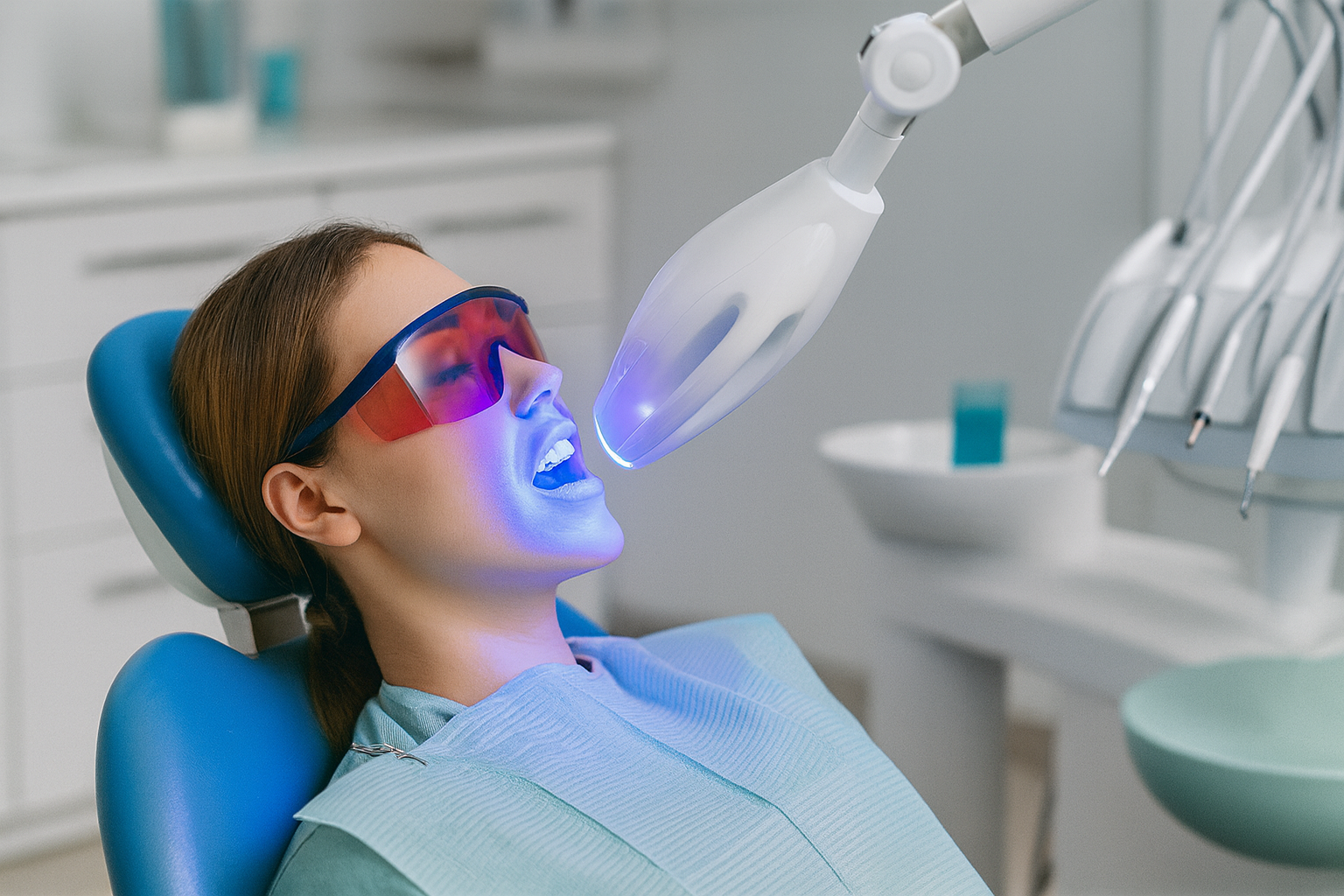 Tratamiento de blanqueamiento dental con luz fría